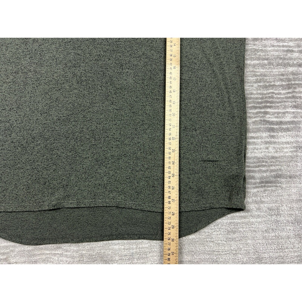 Express Top Womens L Olive Green V-Neck 3/4 Sleeve Marled Relaxed Knit Pullover - Picture 5 of 11